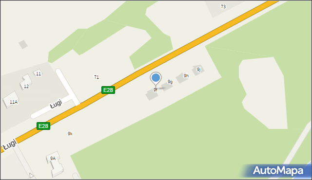 Ługi, Ługi, 9f, mapa Ługi