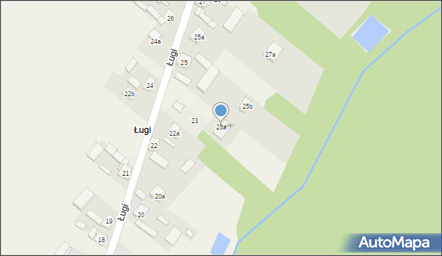 Ługi, Ługi, 23a, mapa Ługi