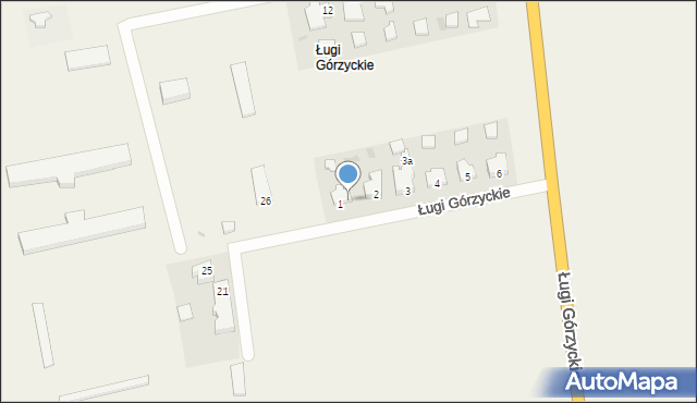 Ługi Górzyckie, Ługi Górzyckie, 1a, mapa Ługi Górzyckie