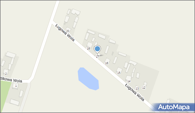 Ługowa Wola, Ługowa Wola, 17, mapa Ługowa Wola