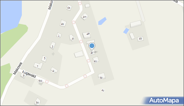 Ługwałd, Ługwałd, 4t, mapa Ługwałd