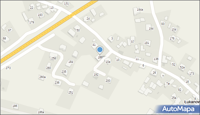 Łukanowice, Łukanowice, 189, mapa Łukanowice