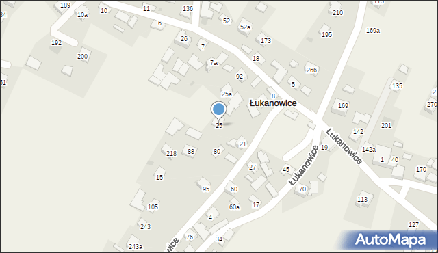 Łukanowice, Łukanowice, 25, mapa Łukanowice