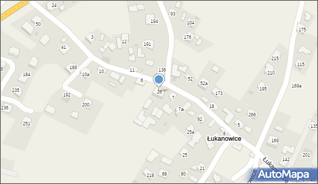 Łukanowice, Łukanowice, 26, mapa Łukanowice