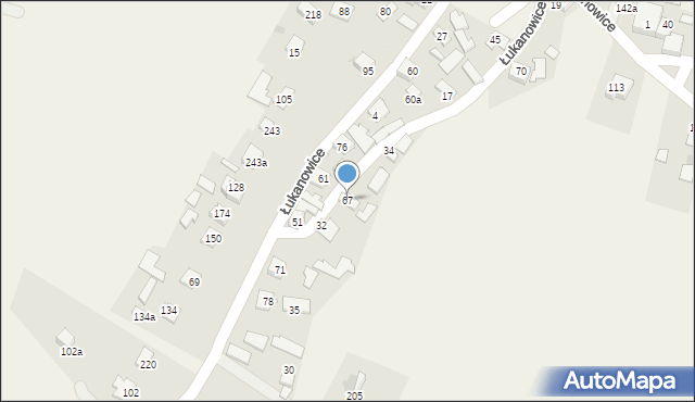 Łukanowice, Łukanowice, 67, mapa Łukanowice