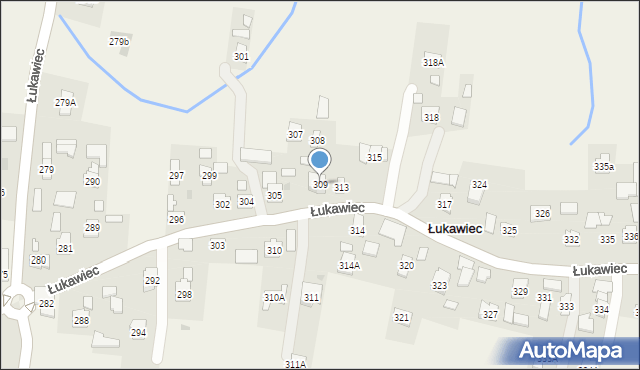 Łukawiec, Łukawiec, 309, mapa Łukawiec