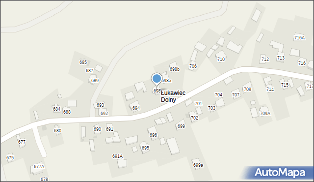 Łukawiec, Łukawiec, 698, mapa Łukawiec