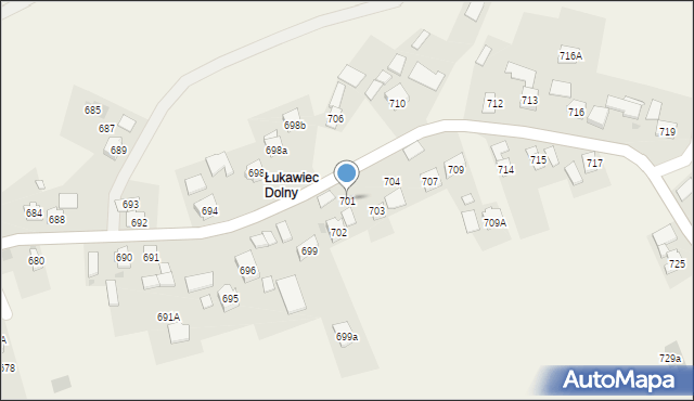 Łukawiec, Łukawiec, 701, mapa Łukawiec