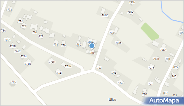 Łukawiec, Łukawiec, 781, mapa Łukawiec