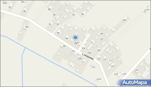 Łukawiec, Łukawiec, 100, mapa Łukawiec