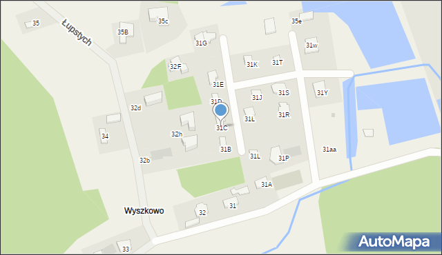 Łupstych, Łupstych, 31C, mapa Łupstych