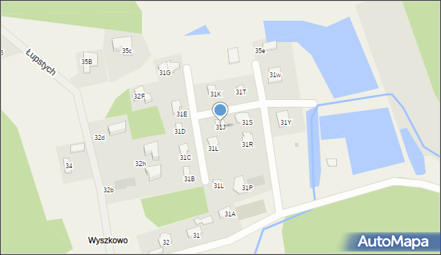 Łupstych, Łupstych, 31J, mapa Łupstych