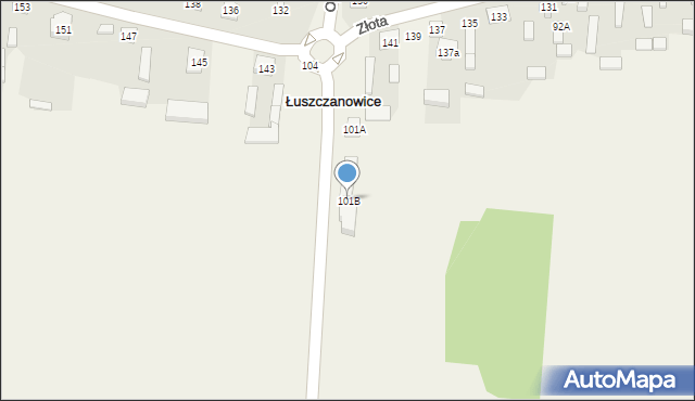 Łuszczanowice, Łuszczanowice, 101B, mapa Łuszczanowice