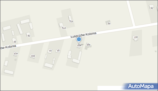 Łuszczów-Kolonia, Łuszczów-Kolonia, 45A, mapa Łuszczów-Kolonia