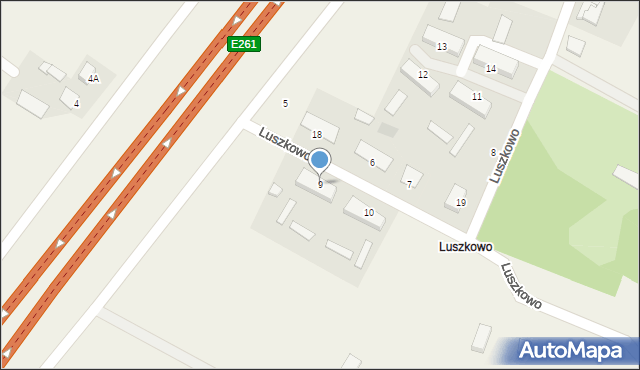 Luszkowo, Luszkowo, 9, mapa Luszkowo