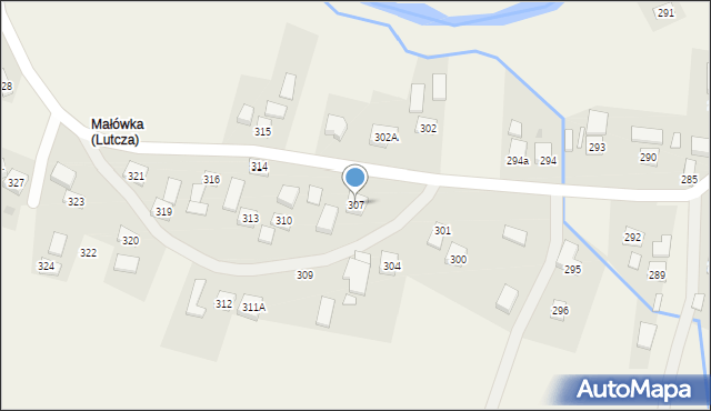 Lutcza, Lutcza, 307, mapa Lutcza
