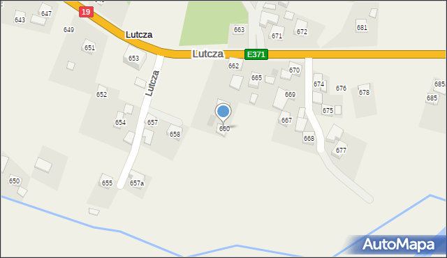 Lutcza, Lutcza, 660, mapa Lutcza