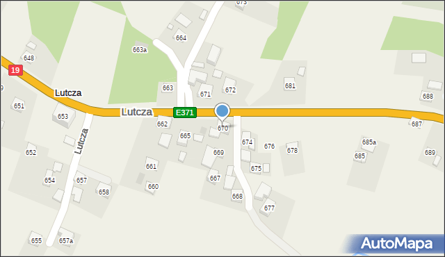 Lutcza, Lutcza, 670, mapa Lutcza