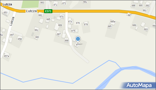 Lutcza, Lutcza, 677, mapa Lutcza