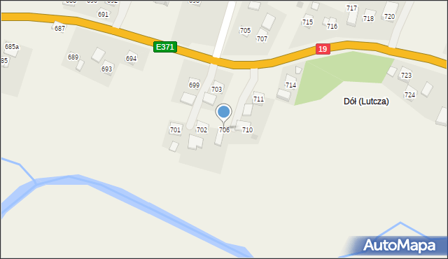 Lutcza, Lutcza, 706, mapa Lutcza