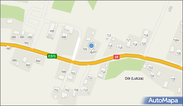 Lutcza, Lutcza, 707, mapa Lutcza