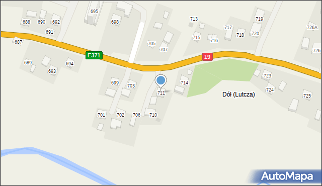 Lutcza, Lutcza, 711, mapa Lutcza