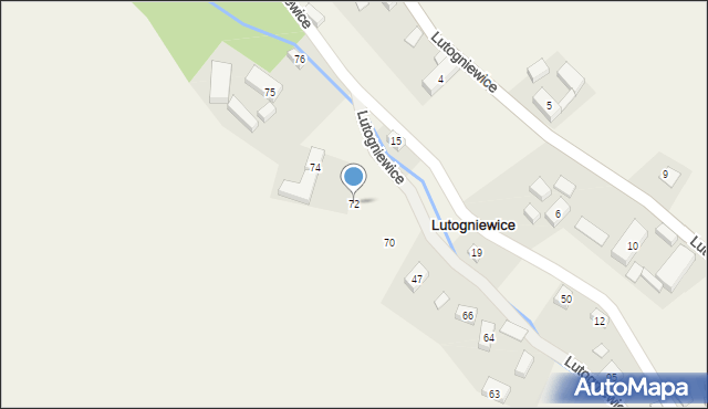 Lutogniewice, Lutogniewice, 72, mapa Lutogniewice