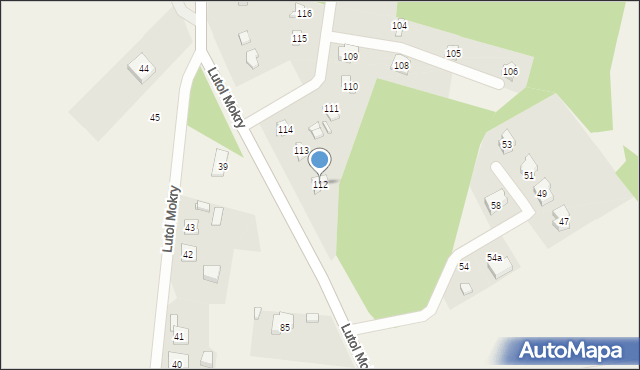 Lutol Mokry, Lutol Mokry, 112, mapa Lutol Mokry