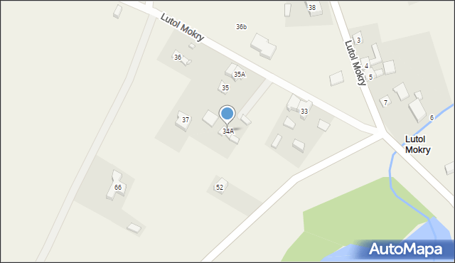 Lutol Mokry, Lutol Mokry, 34A, mapa Lutol Mokry