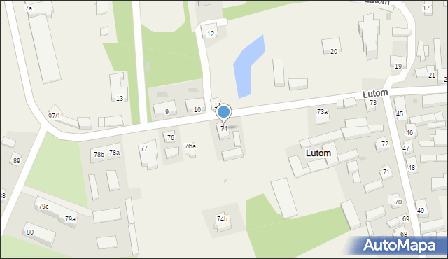 Lutom, Lutom, 74, mapa Lutom