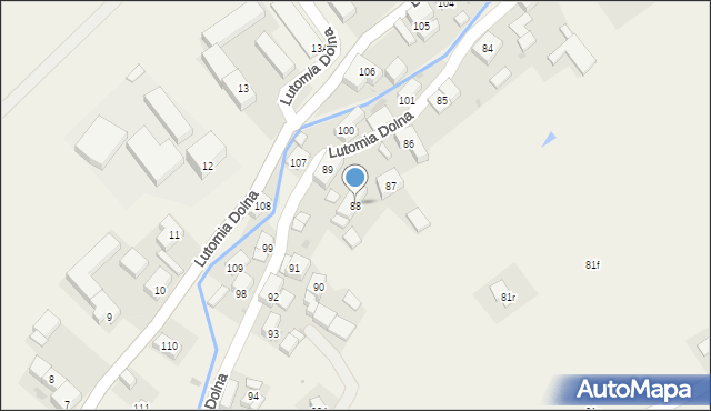 Lutomia Dolna, Lutomia Dolna, 88, mapa Lutomia Dolna