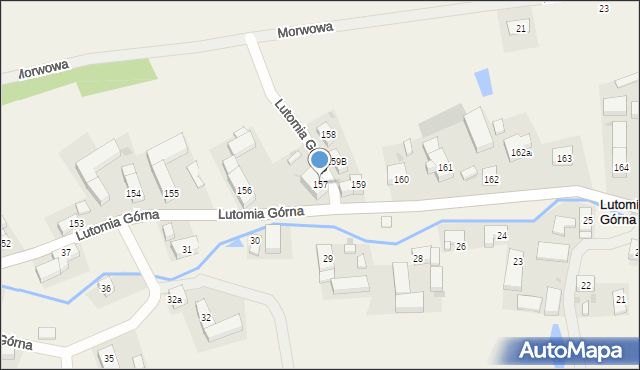 Lutomia Górna, Lutomia Górna, 157, mapa Lutomia Górna