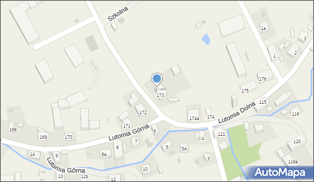 Lutomia Górna, Lutomia Górna, 173A, mapa Lutomia Górna