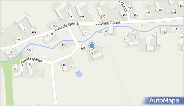 Lutomia Górna, Lutomia Górna, 32, mapa Lutomia Górna