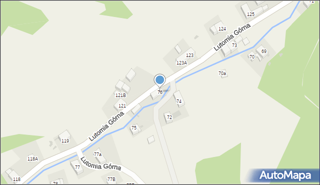 Lutomia Górna, Lutomia Górna, 76, mapa Lutomia Górna