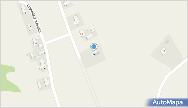 Lutomierz, Lutomierz Kolonia, 14, mapa Lutomierz
