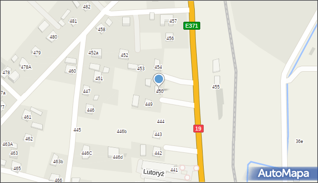 Lutoryż, Lutoryż, 450, mapa Lutoryż