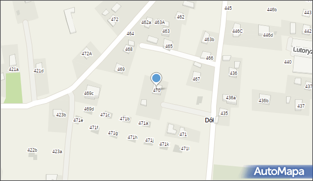 Lutoryż, Lutoryż, 470, mapa Lutoryż