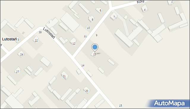 Lutostań, Lutostań, 13, mapa Lutostań
