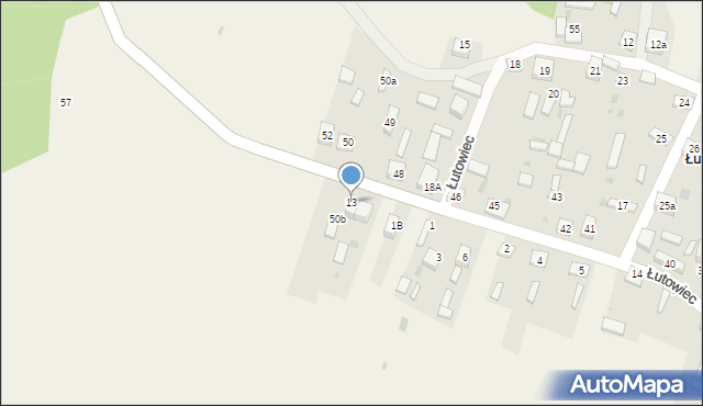 Łutowiec, Łutowiec, 13, mapa Łutowiec