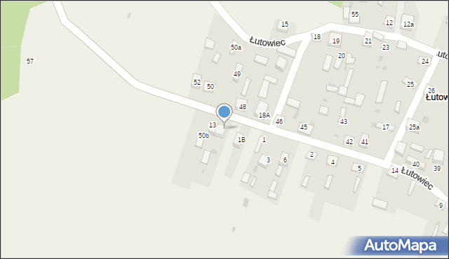 Łutowiec, Łutowiec, 13A, mapa Łutowiec
