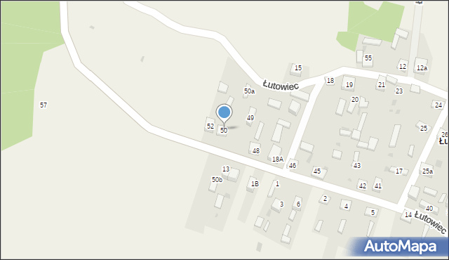 Łutowiec, Łutowiec, 50, mapa Łutowiec