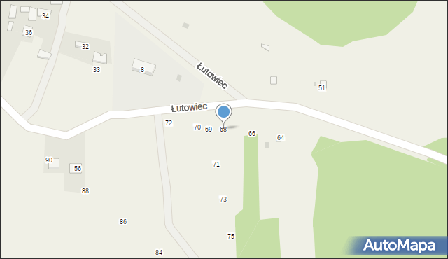Łutowiec, Łutowiec, 68, mapa Łutowiec