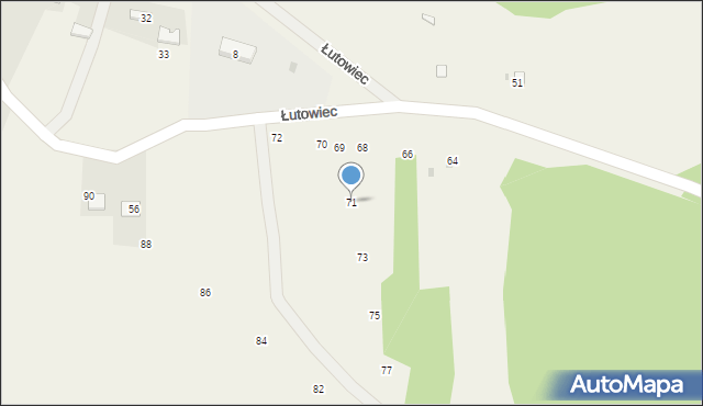 Łutowiec, Łutowiec, 71, mapa Łutowiec