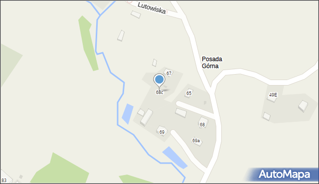 Lutowiska, Lutowiska, 68c, mapa Lutowiska