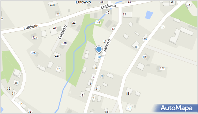 Lutówko, Lutówko, 10, mapa Lutówko