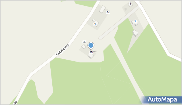 Łutynowo, Łutynowo, 3D, mapa Łutynowo