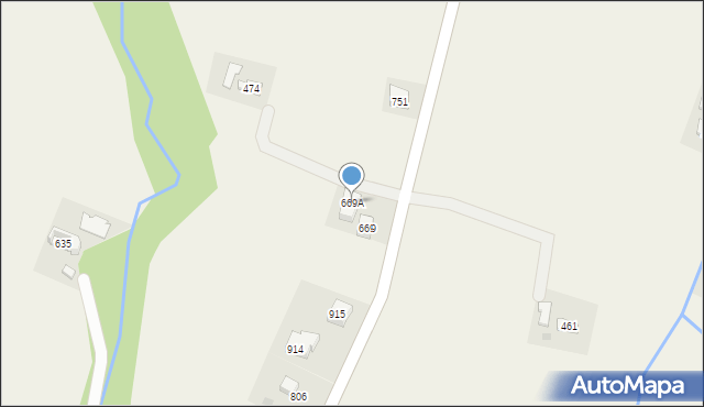 Łużna, Łużna, 669A, mapa Łużna