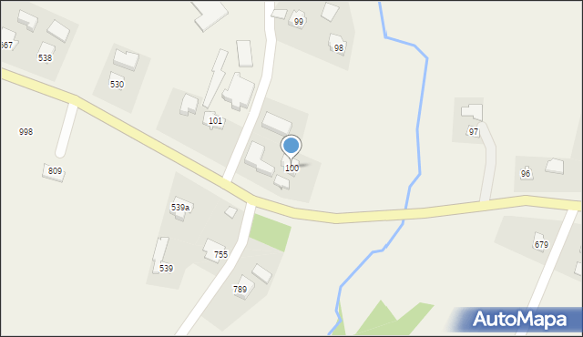 Łużna, Łużna, 100, mapa Łużna