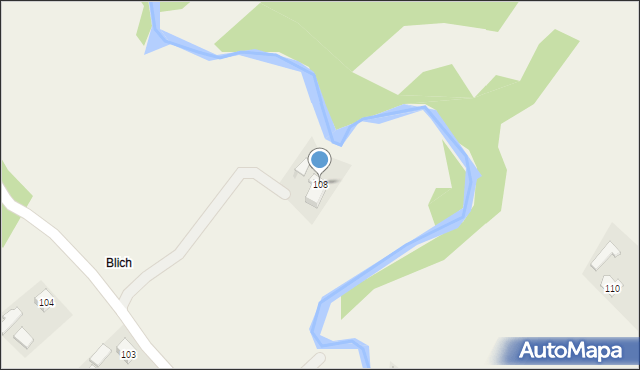 Łużna, Łużna, 108, mapa Łużna